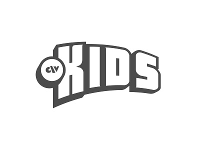 CV Kids black and white brand branding church design icon identity illustrator silhouette typography vector