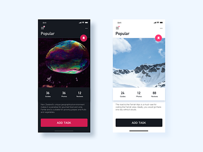 dark_mode app black design journey trip ui white