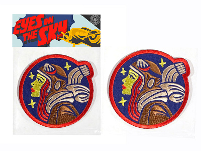 "Eyes on the Sky" Flight patch aviation design fly illustration iron on patch pilot retro