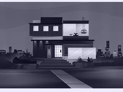 Haus #3 2d app architects architecture buildings city feature flat design haus house minimalism modernism screen skiline travel uxdesign vector vector illustration