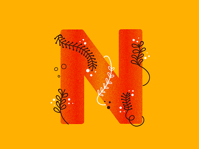 N 36daysoftype 36daysoftype n 36daysoftype n branding design illustration leaf leaves letter letter n lettering logo n typography ui vector vine vines