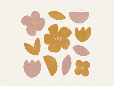 feels like summer flowers illustrations shapes summer texture vintage