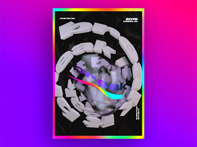 Break it typography poster 3d abstract ae app branding c4d challenge design everyday gradient graphic design holography illustration nice poster typedesign typeface typography ui web