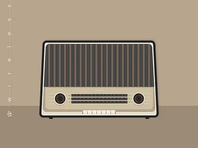 Radio air classic illustration music radio wireless