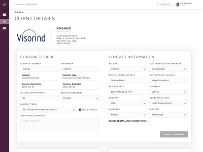 Asset Monitoring Software Design (WIP) client details contract information contract layout monitoring dashboard product design ui ux uxdesign uxui