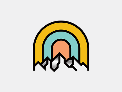 Mountain Badge badge badgedesign badgelogo branding brandlogo colorful logo logoconcept logodesign logoinspirations merchdesign mountain mountainbadge mountainlogo sunset vanguarddesignco