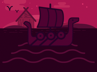 Viking Landscape animation design graphic design illustration motion motion graphics motiondesign ocean vector vikings