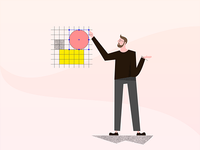 The Designer character character art character concept characterdesign color design design art designer flat gradient grid illustration logo shapes texture ui ux vector