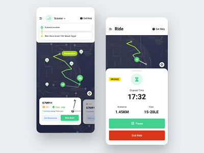 🛴 Scooter Rental App app app design application clean concept app design designer home interface ios iphone xs mobile rental app scooter ui ui ux design user experience user interface design ux visual