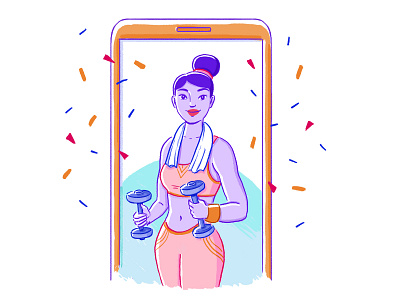 Fitness Illustration app character character design fashion fitness fitness app healthcare illustration illustrator mobile photoshop sport website workout