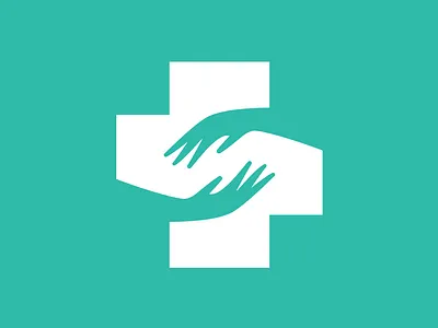 People in Healthcare austin graphic mark hands handset healthcare healthcare app helping hand illustation logo logomark medical negative space negative space logo texas