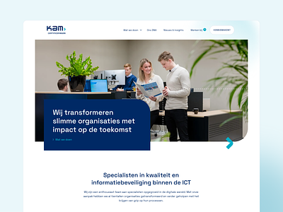 Website for KAM Certificeringen blue certification clean consultancy cyan iso minimalist navy