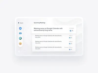 Meeting Portal calendar design meeting minimal ui website white