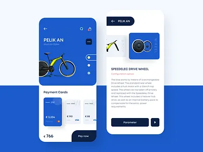 Ebike bike blue clean design ue ui