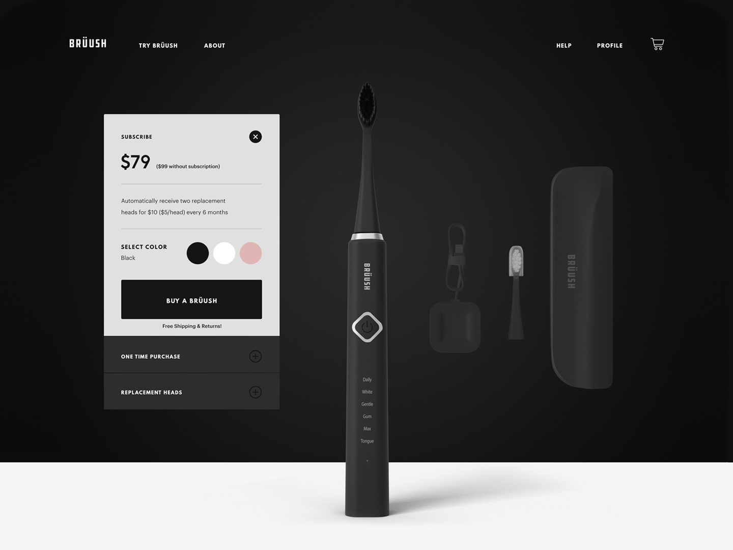 Example of Web Design for Brüush