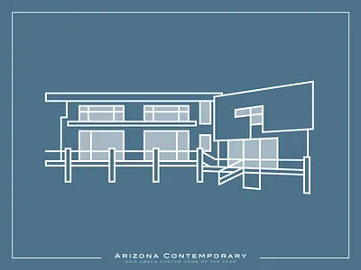 Contemporary Home Illustration adobe illustrator architecture blueprint contemporary home house illustration line art lineart modern
