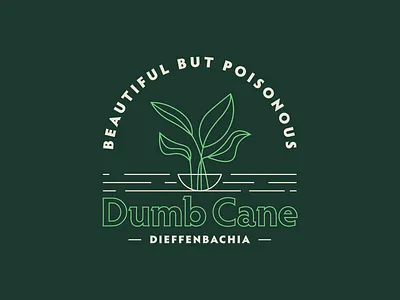 Dumb Cane badge badgedesign dieffenbachia dumb cane kps3100 plant plant illustration plants