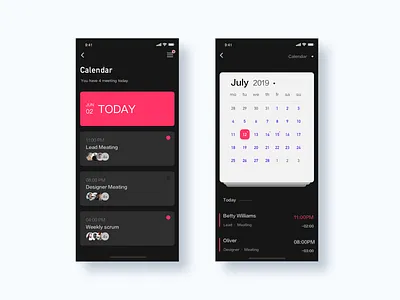 dark_calendar calendar day design month pinky red trip ui year