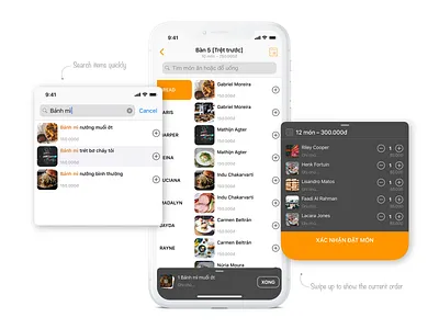 Tori Order app food ios pos ui uiux van nguyen waiter waitress