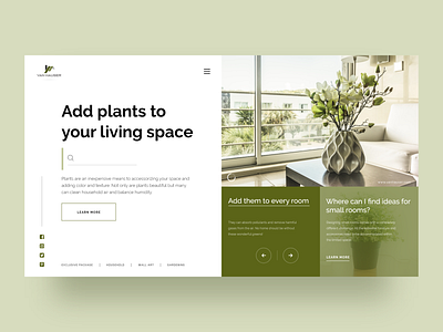 Van Hauser Webpage Concept app clean decoration design flat interaction design interiordesign landing page landing page concept logo minimal photography plants ui ux uxui web web design webpage website
