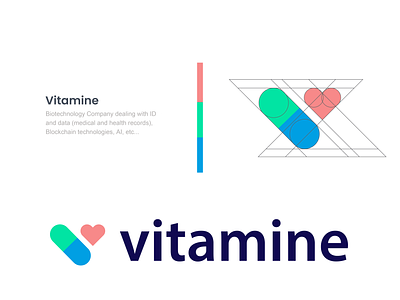vitamine branding data gride health heart logo medical pill vitamin
