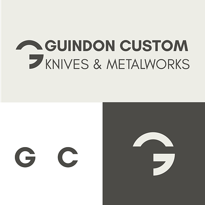 Guindon custom Knives & Metalworks brand design branding business card corporate identity design illustration logo ui ux vector