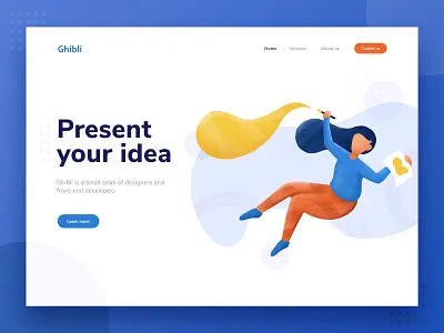 Ghibli - Header illustration design exploration gradation gradient header hero ide idea illustration illustration design illustrations landingpage procreate typography ui ux vector website