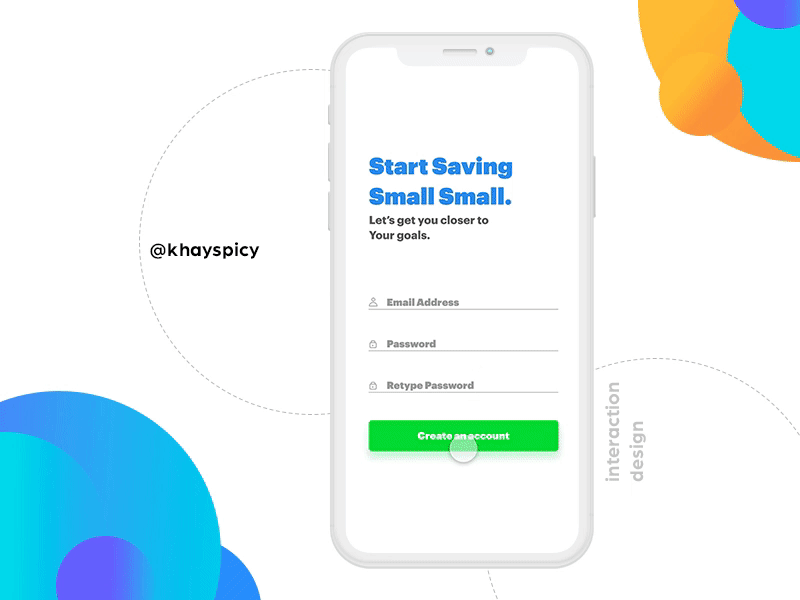 Savesmall app design interaction uiux