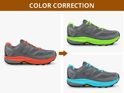Shoe Color Correction brand identity branding color color corection design e commerce graphic design path rabbidesigner shoe web banner