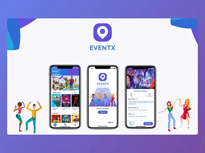 Event X animation app design branding design event app free illustration invite new product responsive design typography ui ux