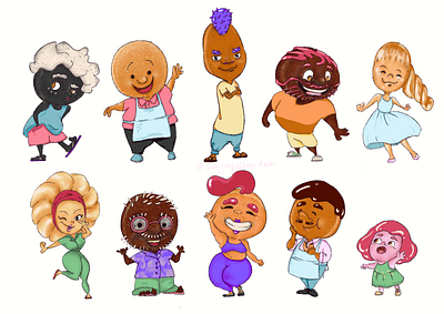 Donuts character design character design illustration