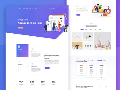 Agency Landing Page branding color creative design easy error graphics graphics design header illustration landing page minimal photoshop simple simple color slider slider design ui design ux design web template