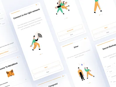 MetaMaskš¦ blockchain crypto design ethworks flat illustration metamask ui ux web