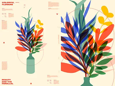 Colorful Flowers abstract composition floral floral background flowers form fragment illustration laconic layout lines minimal poster poster a day poster art poster challenge