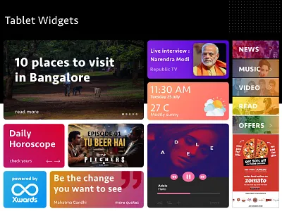 Tablet Widget Design - BrandzGarage app design brandzgarage design design agency mobile app design mobile application design music player news startup ui ui ux ui design uidesign uiux ux widget