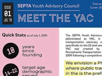Print newsletter design! dropbox inspired millenial philly septa shapes transit typography