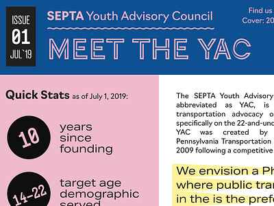 Print newsletter design! dropbox inspired millenial philly septa shapes transit typography