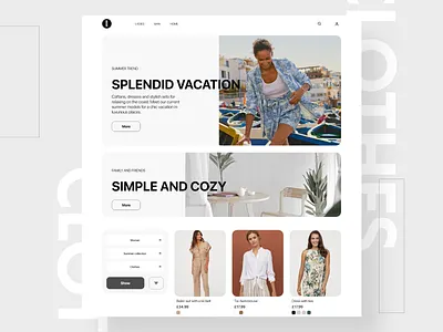 Website for boutique adobe xd clothes design online shop ui web website xd