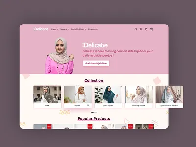 Delicate - Hijab Store Landing Page design digital e commerce design e commerce shop hijab hijabsyaricantik landing design landing page landing page design landingpage mockup store ui ui ux uidesign woman