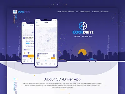 Cool Drive - Mobile App - Dark Theme android app branding cd mobile app cd mobile application cool drive mobile app driver gamification driver mobile app driver reward programs illustration ios mobile app mobile app for driver transport app ui ux vector