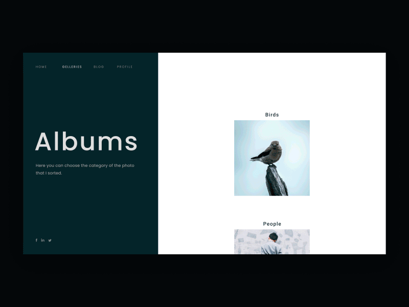 Photographer Portfolio animation after effect clean design motion photographer portfolio site portfolio website ui ux website
