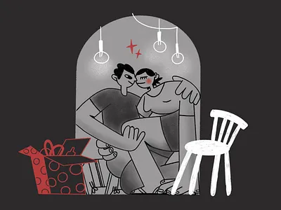 Gezellig 🏡 character character design couple house illustration moving procreate