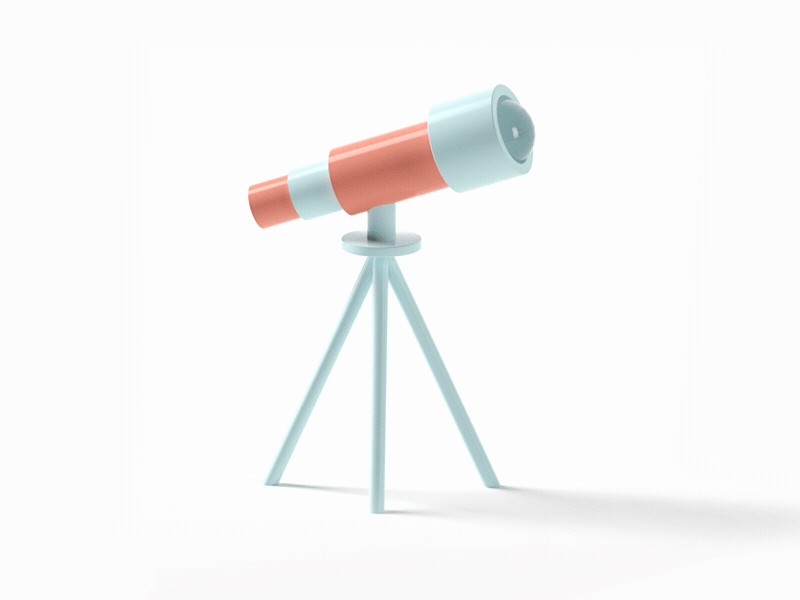 Telescope // SPOT App 3d animation app c4d cute gif glasses illustration loop motion octane space stars telescope