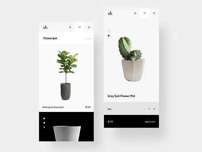 Flower pot page design app design ui ux