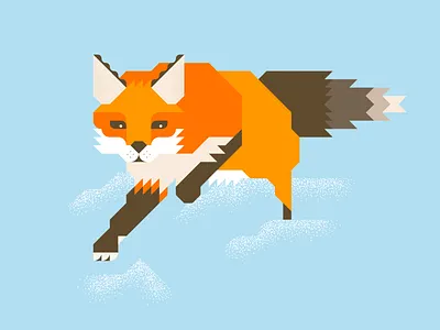 Fox2 animal brown fast fox grid illustration minimal orange vector