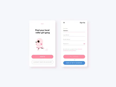 Sign Up - Mobile dailyui dailyuichallenge illustration uidesign visualdesign