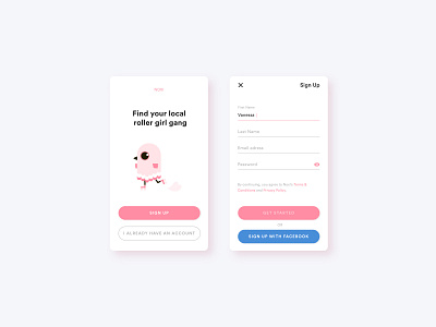 Sign Up - Mobile dailyui dailyuichallenge illustration uidesign visualdesign