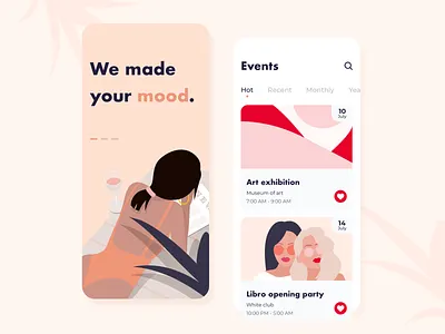 Event manager - Mobile app concept app application arounda concept design event flat girl golden grid graphic illustration interface mobile mood party ratio sketch social ui ux