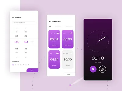 Alarm App alarm branding design interface design ios logo screen design ui ui ux ux ux process