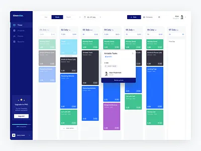 Uzers System WIP 3.2 blue colors dashboard design system figma management minimal planner sidebar time time tracking timeline timely ui ui design ux ux design web app web design website